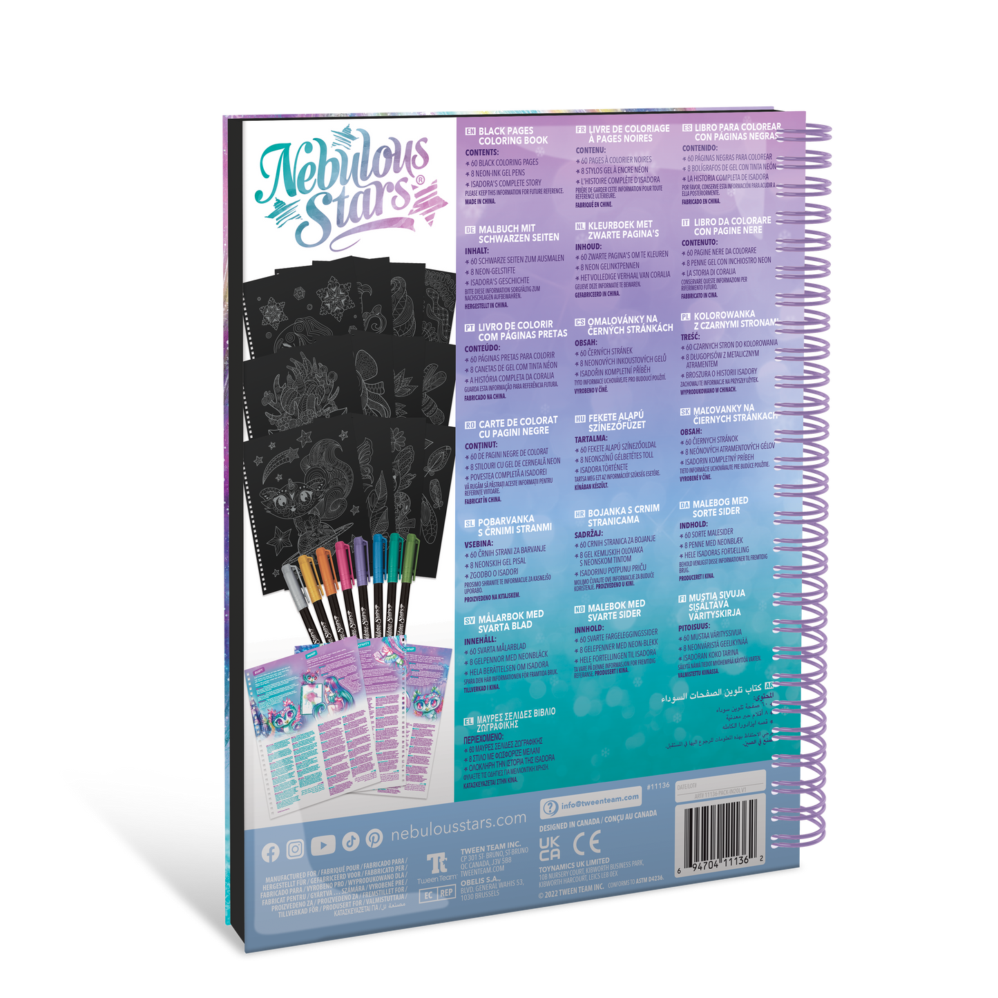 Black Pages Coloring Book - Isadora (Metallic Pens)