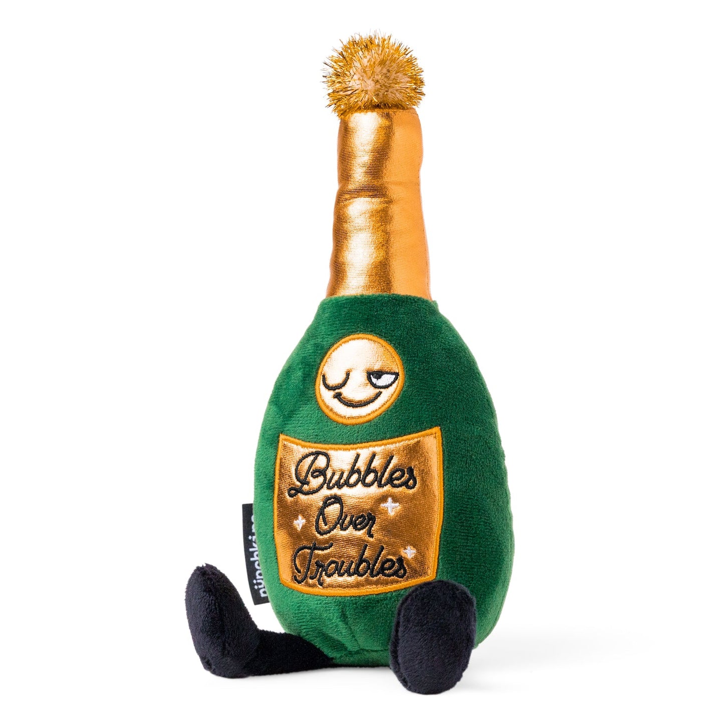 "Bubbles Over Troubles" Plush Champagne Bottle