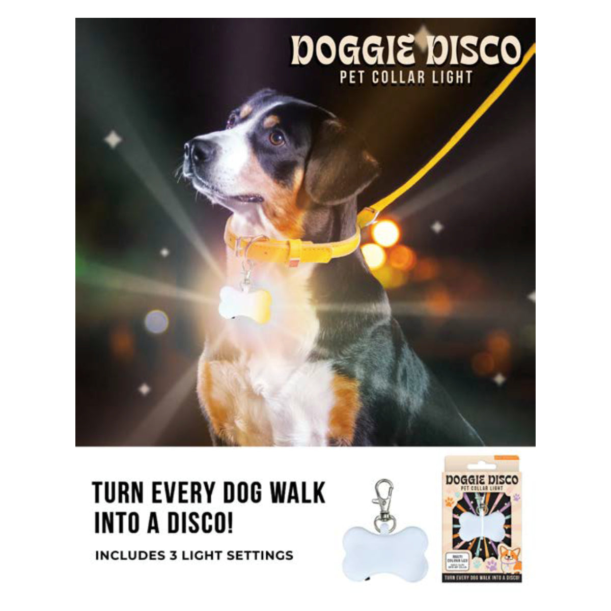 Gift Republic - Doggie Disco Dog Tag (Button Battery)