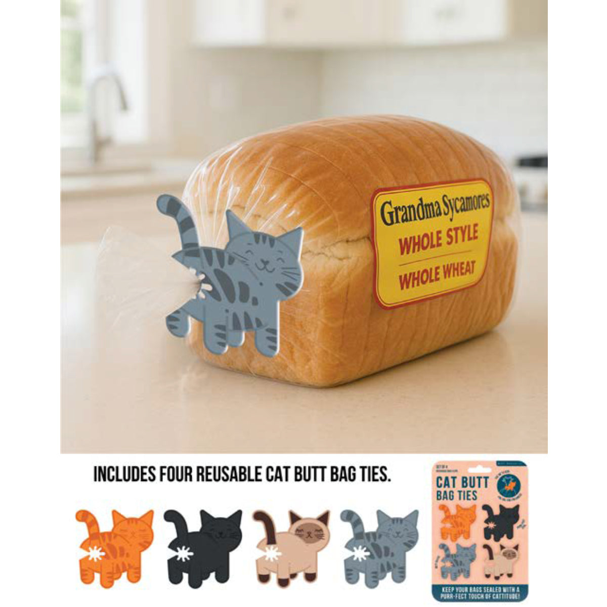 Gift Republic - Cat Butt Bag Ties