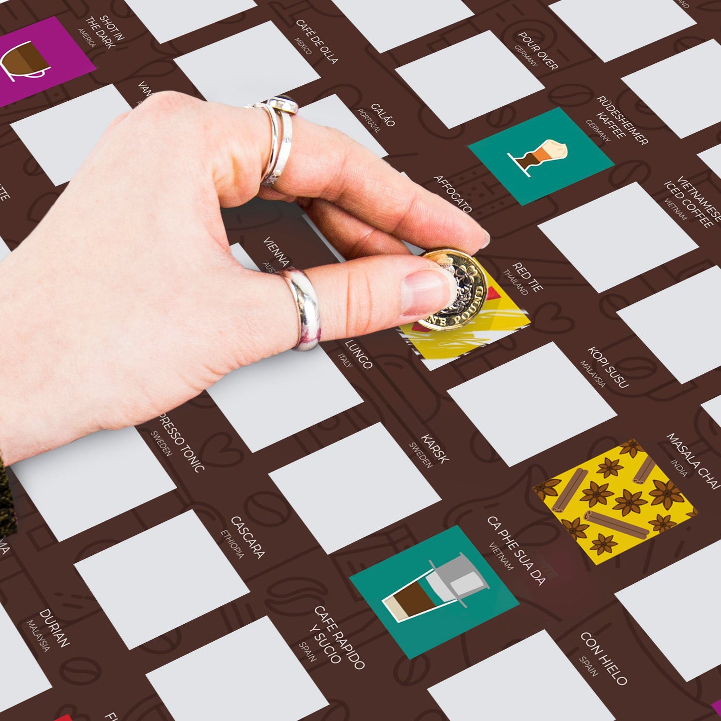 100 Coffees Scratch Poster