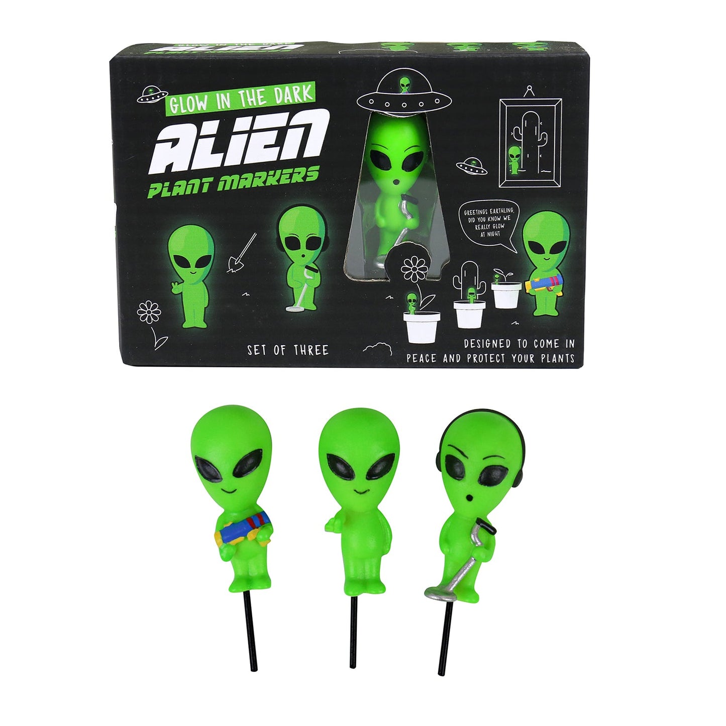 Mini Plant Pot Glow In The Dark Aliens