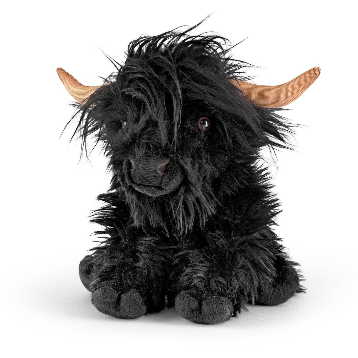 Living Nature - Black Highland Cow with Sound (Large) (23cm)