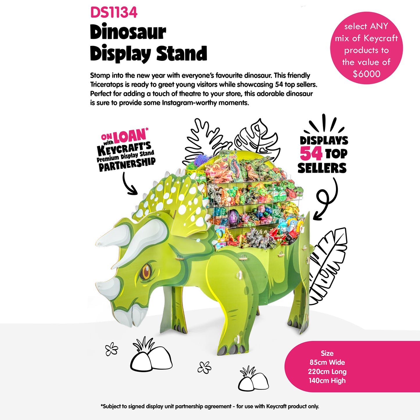 Keycraft - Triceratops Display Stand