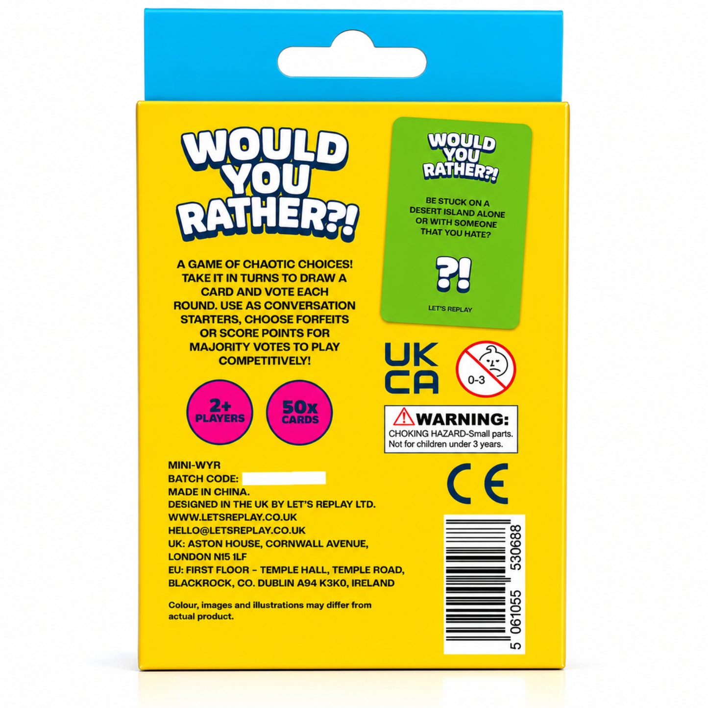 Let's Replay - Would you Rather? Mini Card Game (50 Cards)