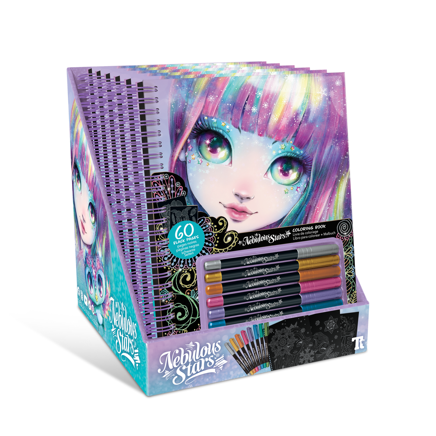 Black Pages Coloring Book - Isadora (Metallic Pens)