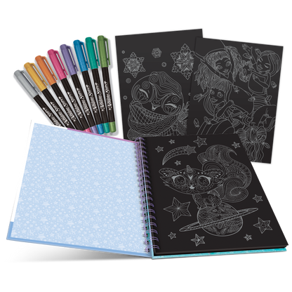 Black Pages Coloring Book - Isadora (Metallic Pens)