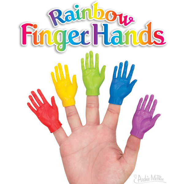 Archie McPhee - Rainbow Hand Finger Puppets