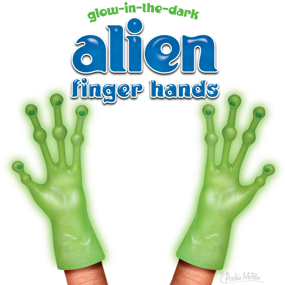 Archie McPhee - Glow In The Dark Alien Finger Hands