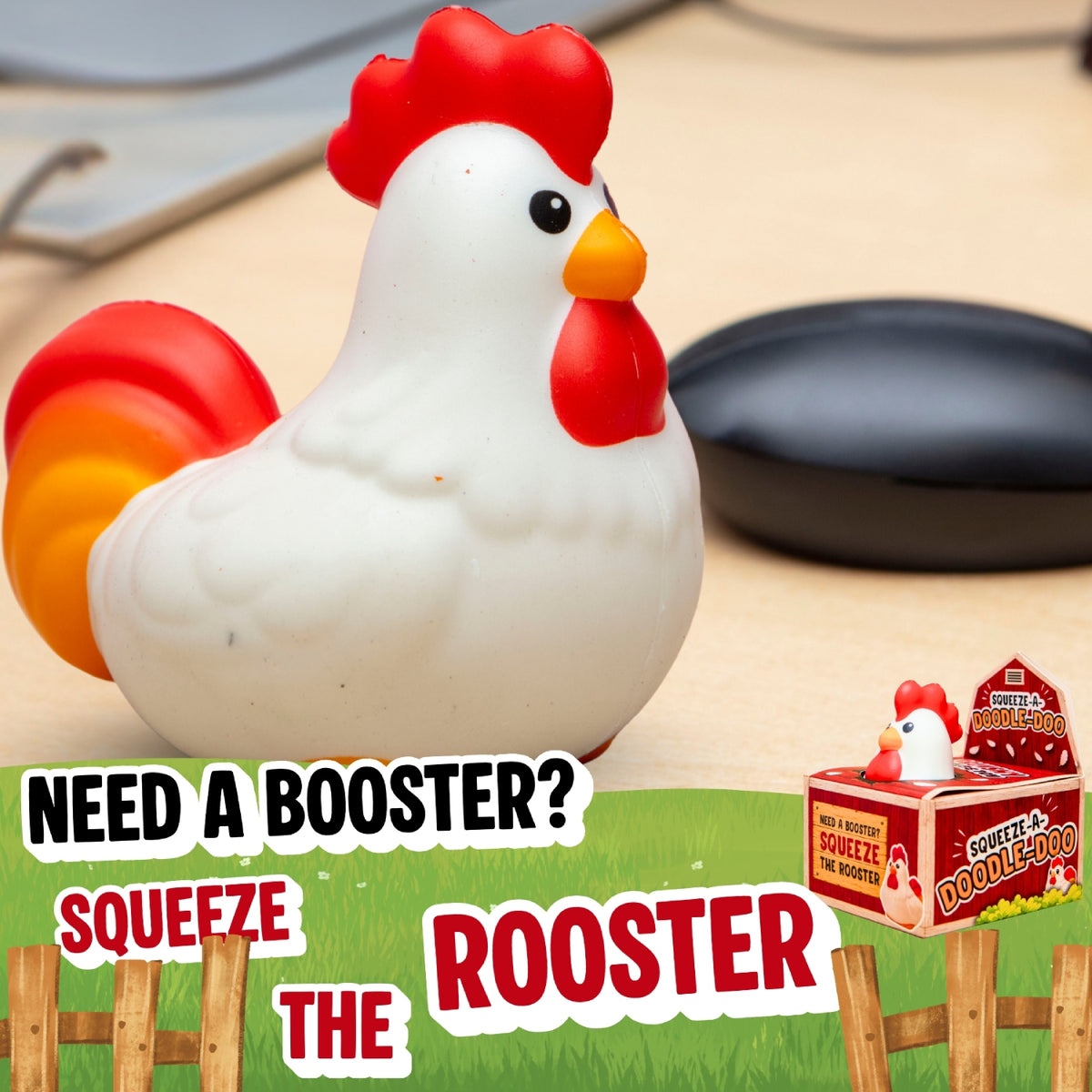 Boxer Gifts - Stress Toy - Squeeze-a-doodle-doo Rooster
