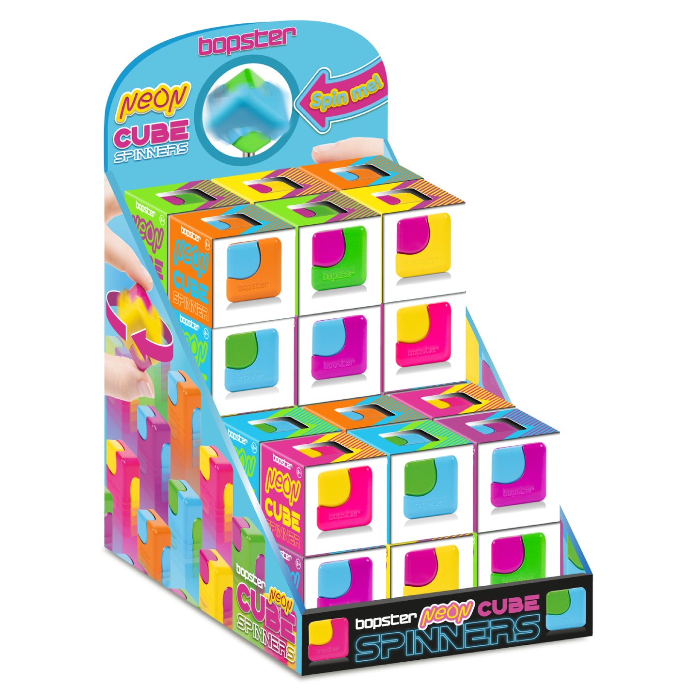 Bopster - Neon Fidget Cube Spinner (Assorted)