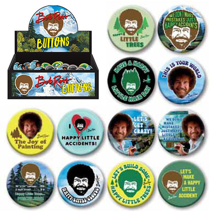 144 Unit Bob Ross Button Pre-pack with Display