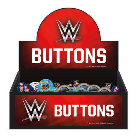 144 Unit WWE - Superstars Button Pre-pack with Display