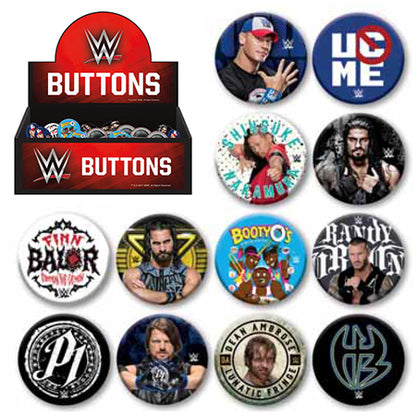 144 Unit WWE - Superstars Button Pre-pack with Display