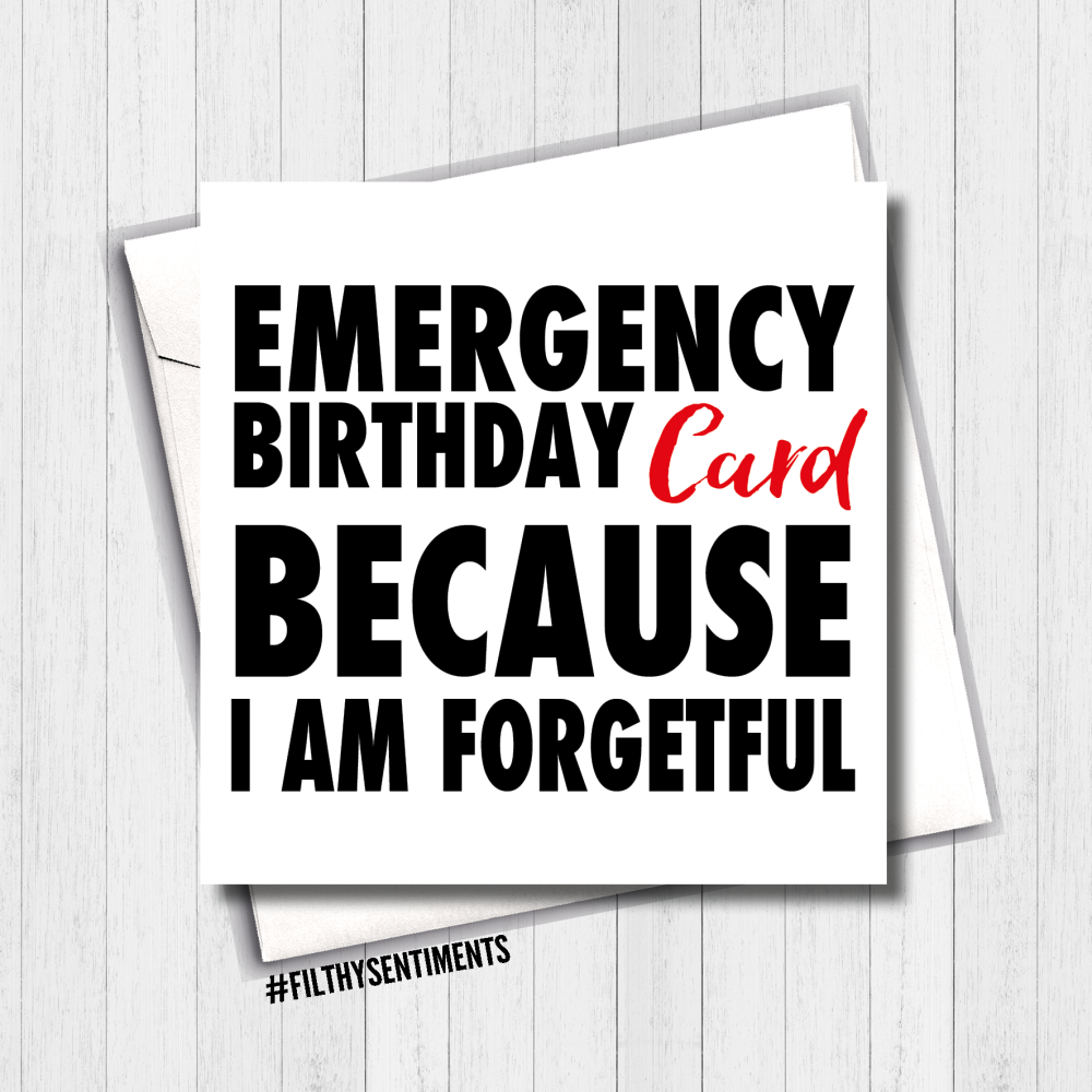 Filthy Sentiments - Emergency Card