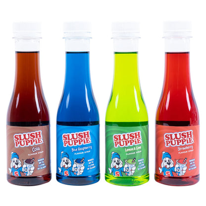Slush Puppie - 4 Pack Syrup (Blue Raspberry, Strawberry, Cola, Lemon and Lime (4x180ml))