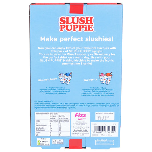 Slush Puppie - Twin Pack Syrup (Blue Raspberry and Strawberry (2x500ml))