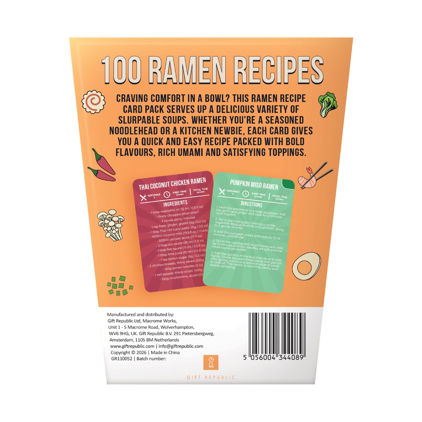 Gift Republic - 100 Ramen Recipes Cards