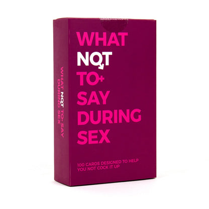 What Not To Say During Sex