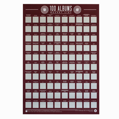 Bucket List Scratch Poster - 100 Albums