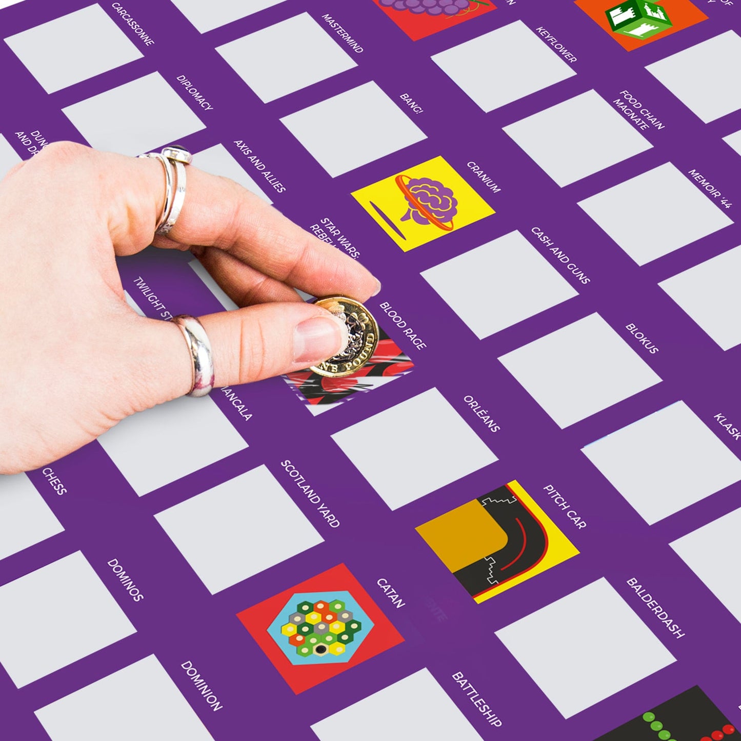 100 Board Games Bucket List Scratch Poster