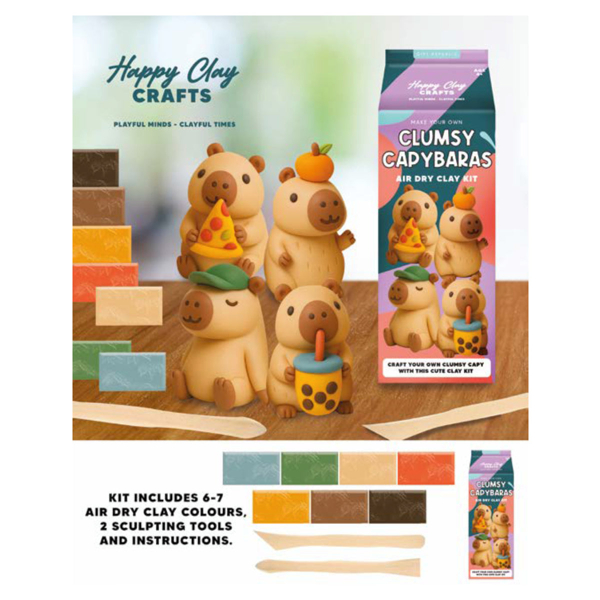Gift Republic - Capybara Air Dry Clay Kit