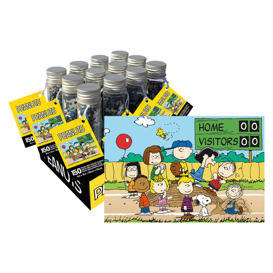 12 Unit Peanuts Baseball 150pc Tube Puzzle Counter Display