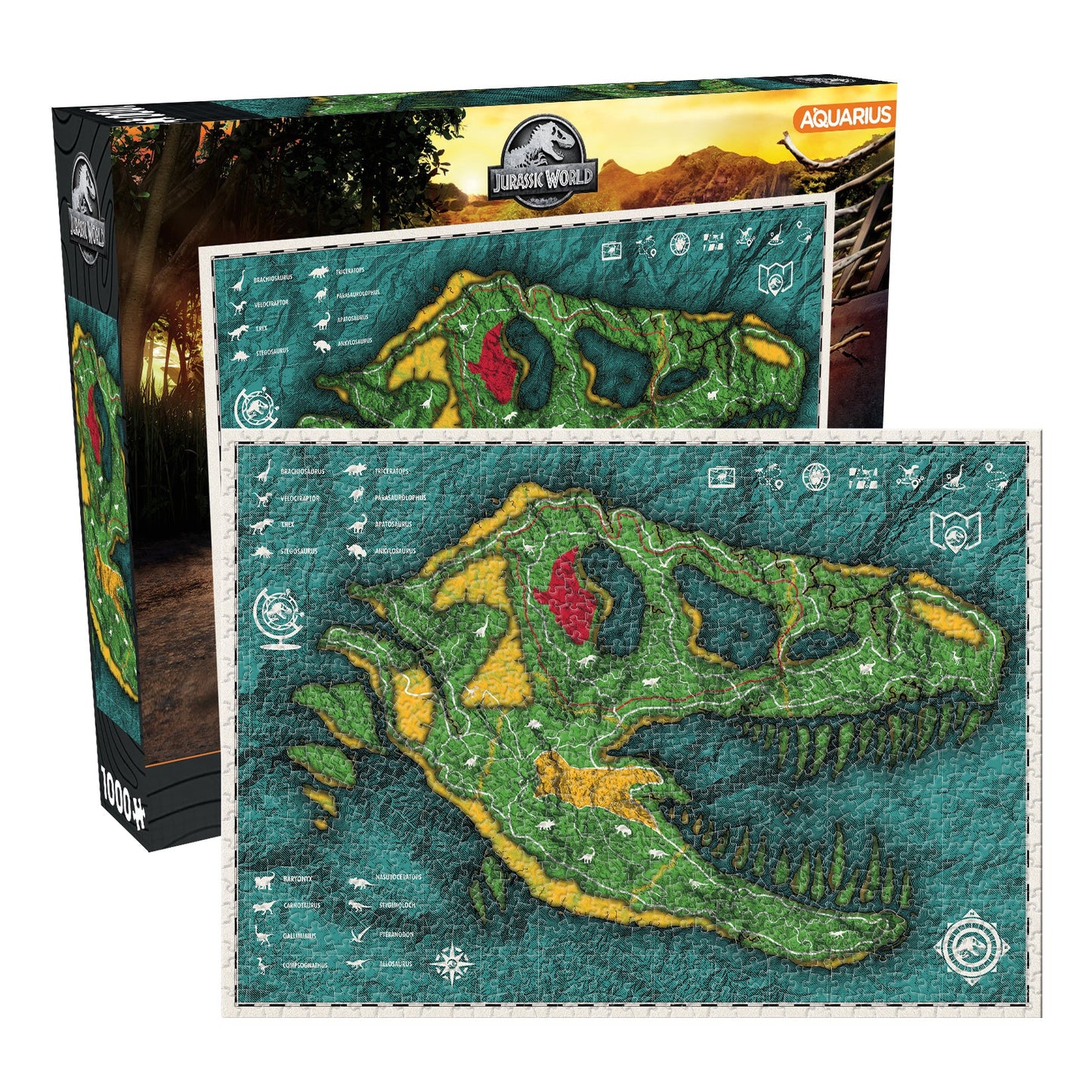 Jurassic World Map 1000pc Puzzle