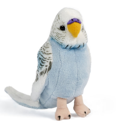 Living Nature - Blue Budgerigars with Sound (14cm)