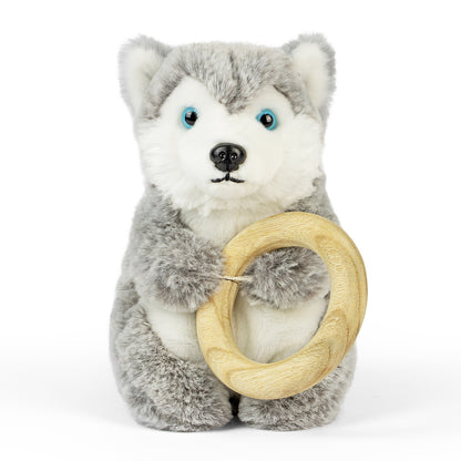 Living Nature - Baby Husky with Ring (21cm)