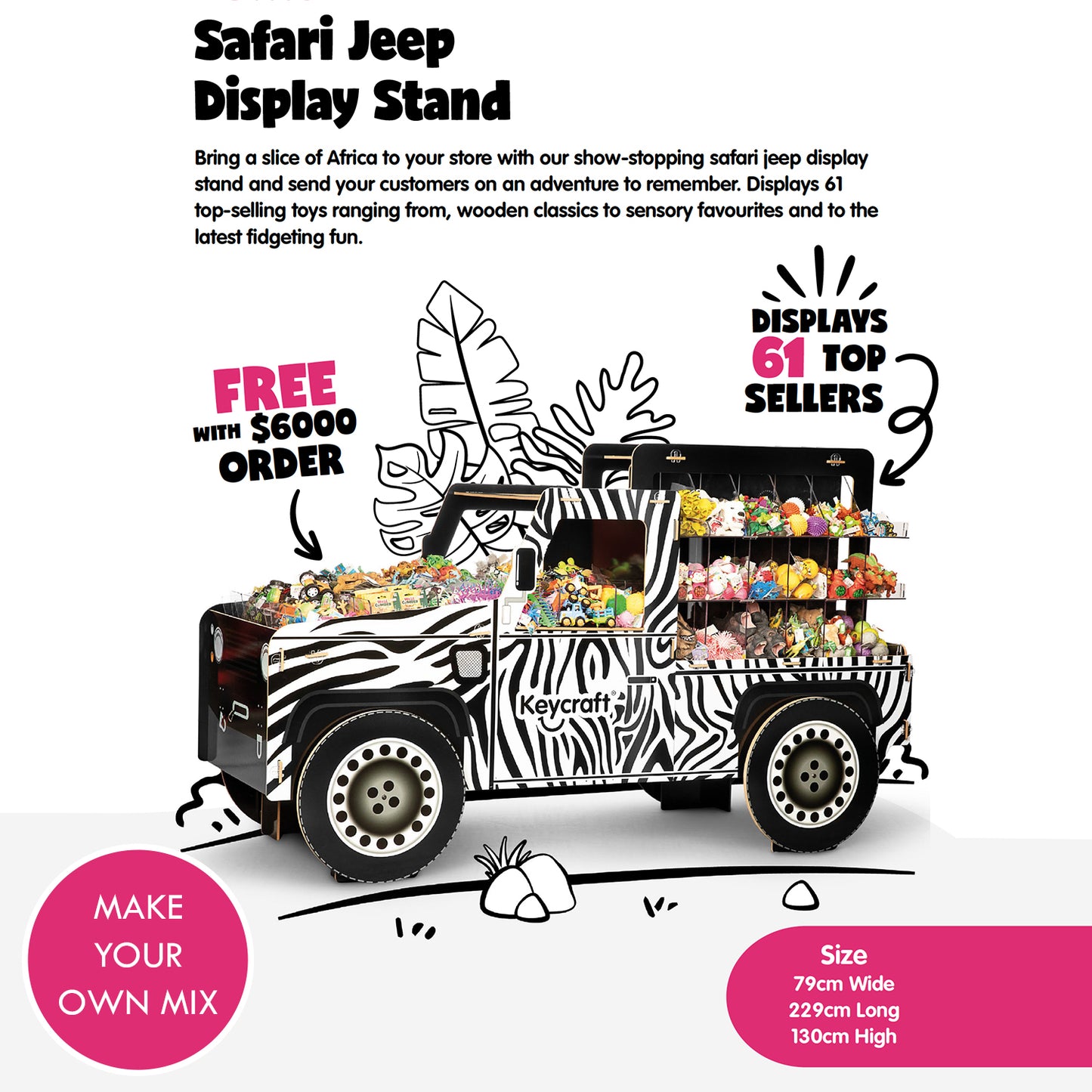 Keycraft - Safari Jeep Display Stand (3 parts)