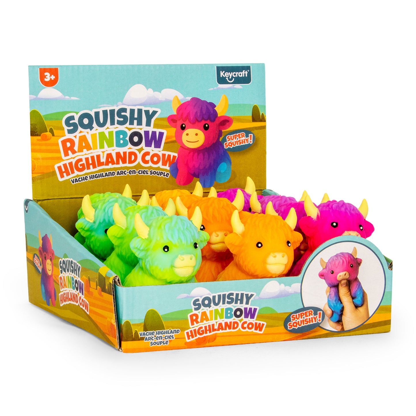 Keycraft - Squishy Rainbow Highland Cow