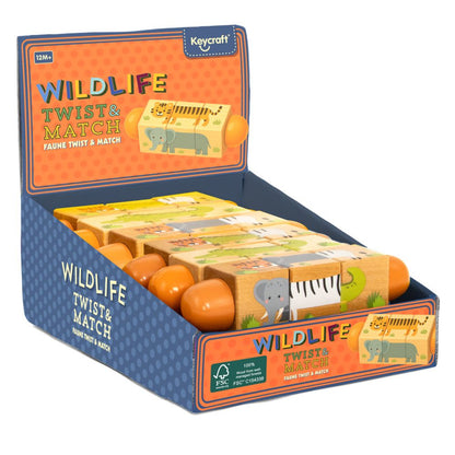 Keycraft - Wooden Twisty Blocks - Safari