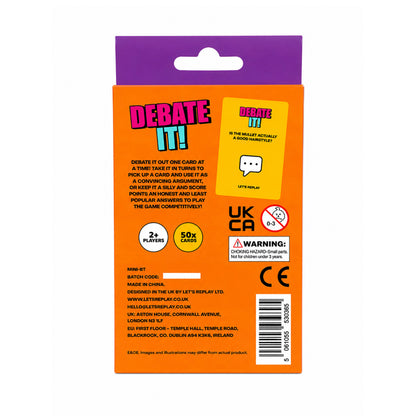 Let's Replay - Debate It Mini Card Game (50 Cards)