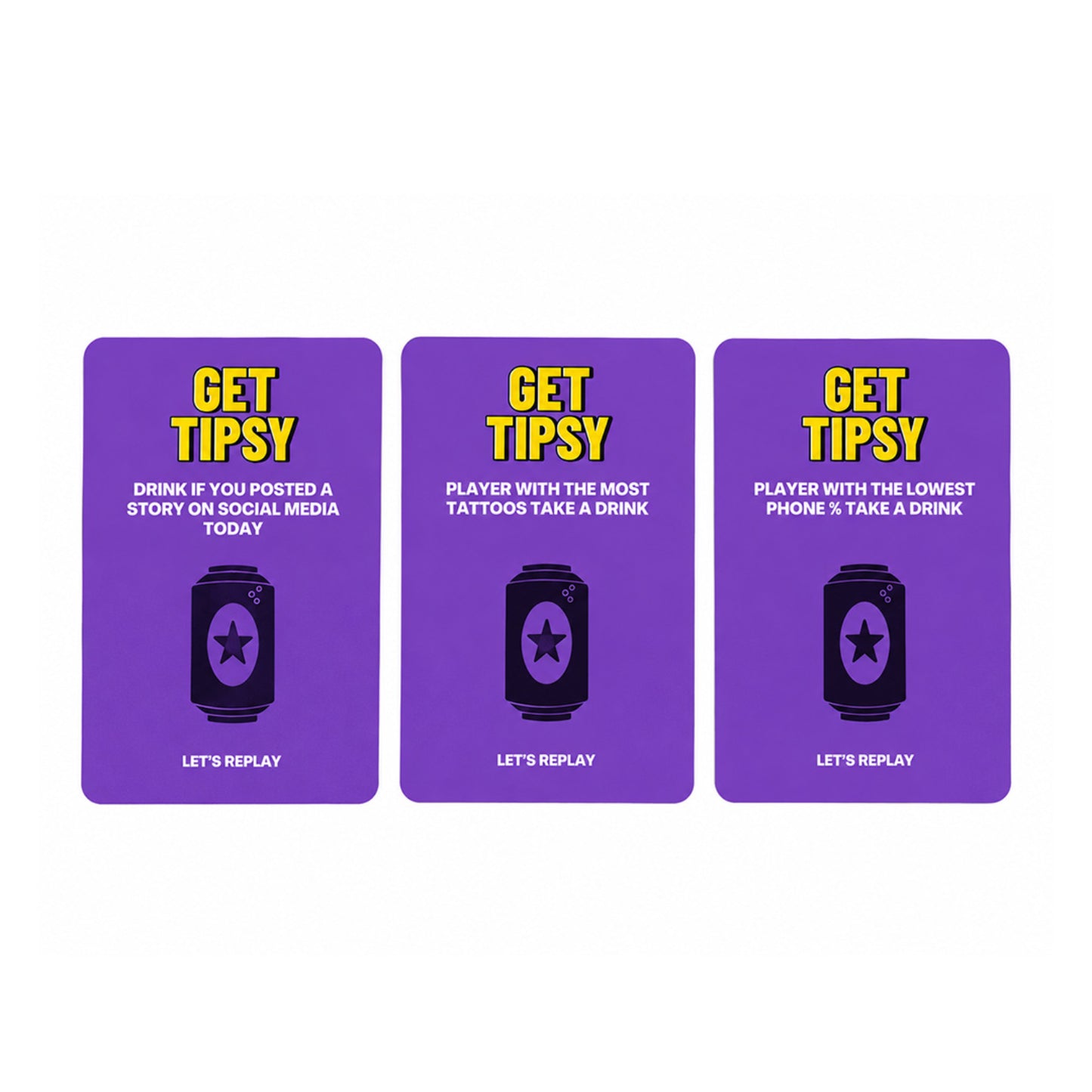 Let's Replay - Get Tipsy Mini Card Game (50 Cards)