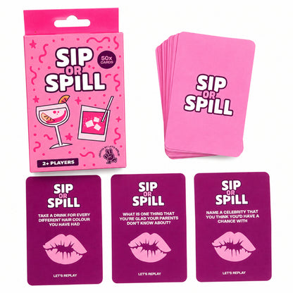 Let's Replay - Sip or Spill Mini Card Game (50 Cards)