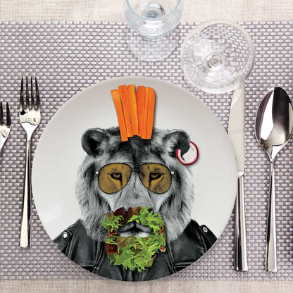 Mustard - Wild Dining - Larry Lion Ceramic Dinner Plate