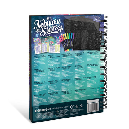 Black Pages Coloring Book - Coralia (Neon Pens)