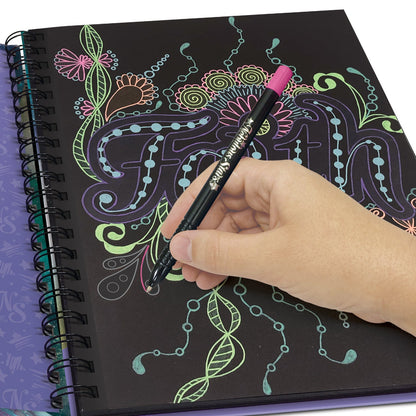 Black Pages Coloring Book - Coralia (Neon Pens)