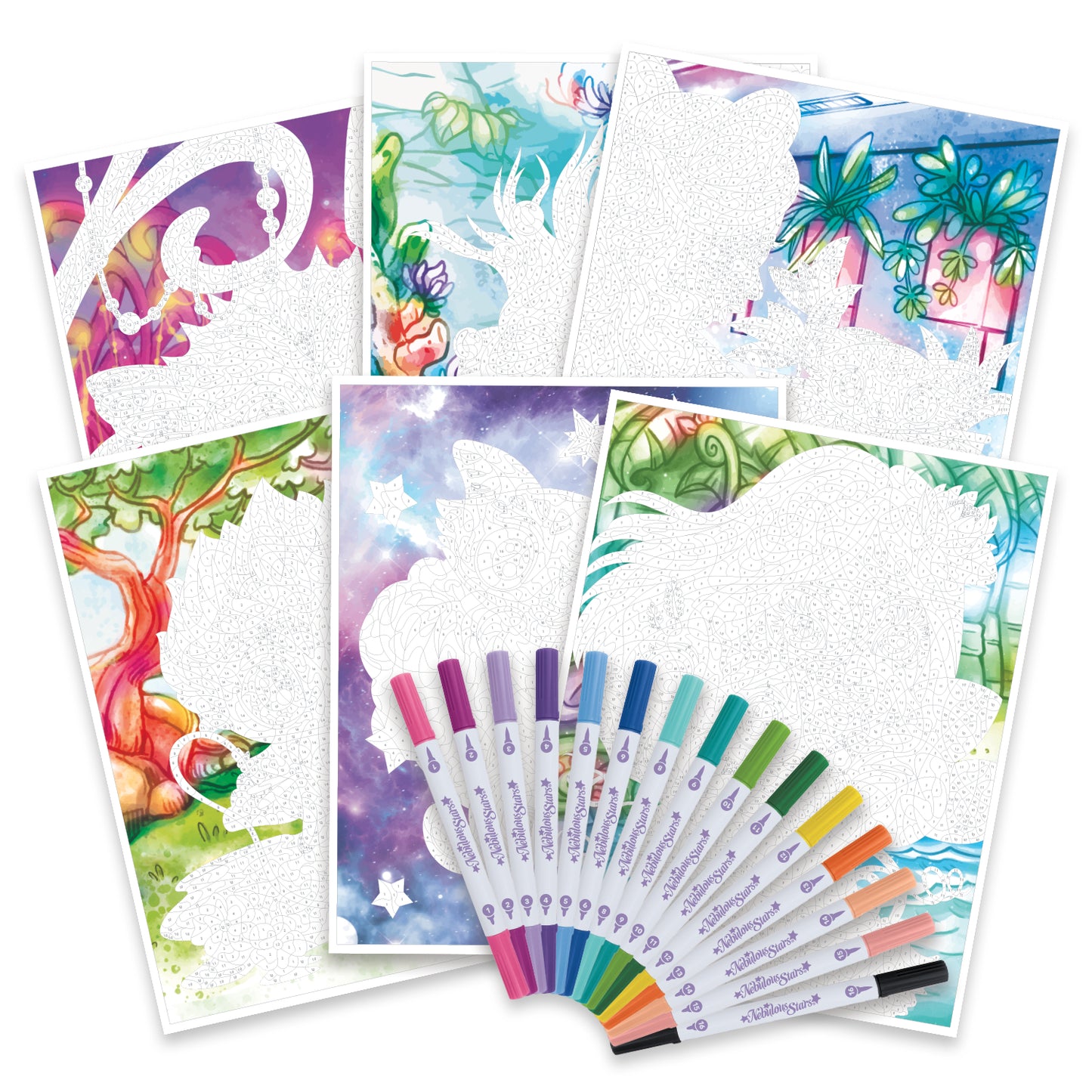 Nebulous Stars - Color by Number Book Set - Mystery