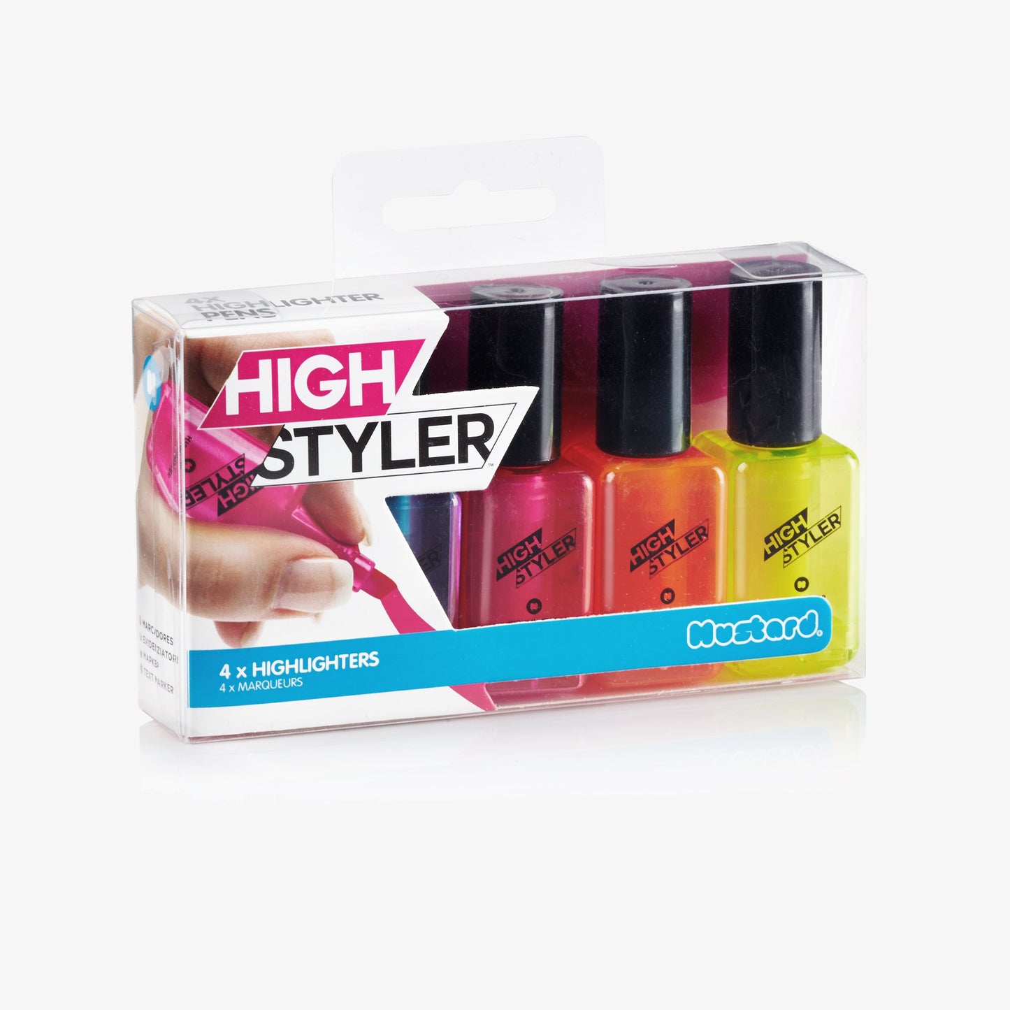 Mustard - High Styler Nail Polish Shaped Highlighters (Pack of 4)