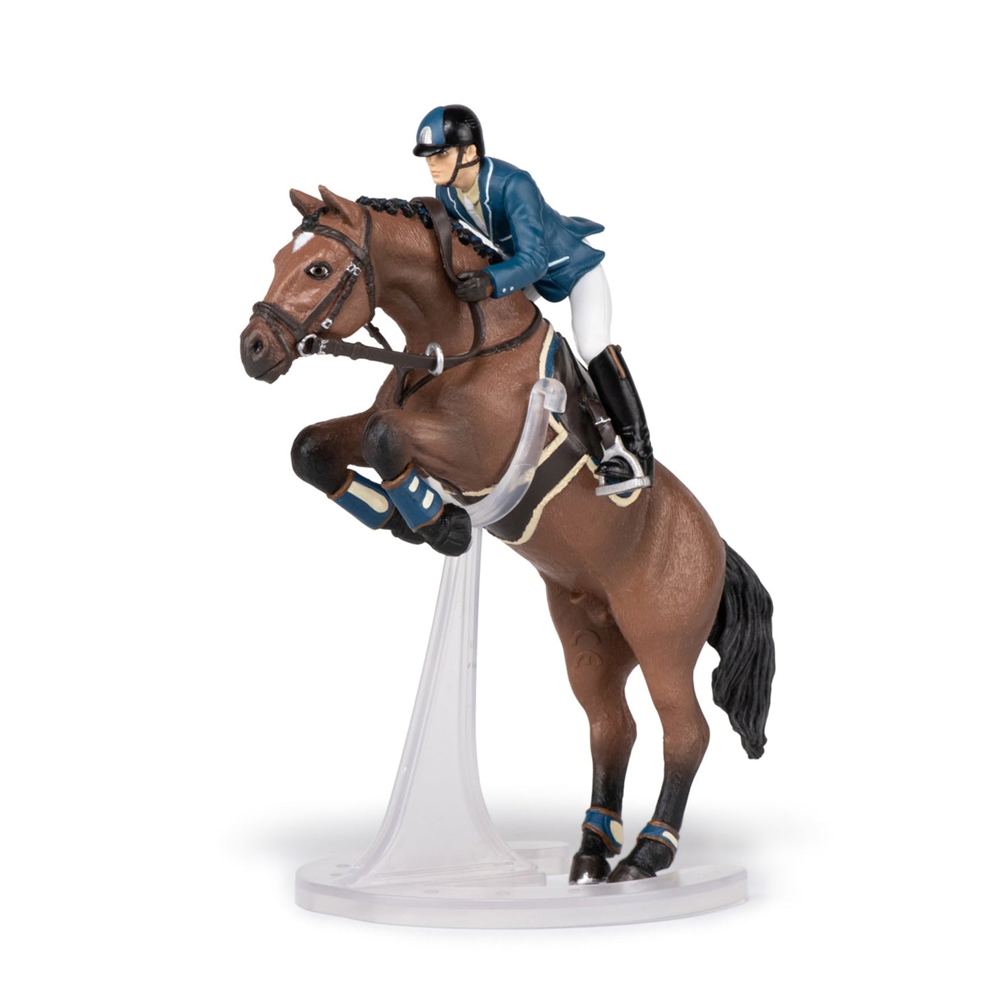 Papo - Jumping Horse and Horseman Figurine