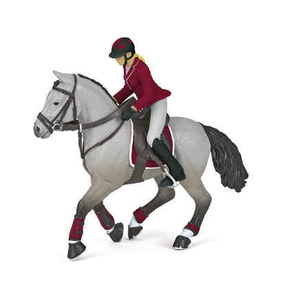 Papo - Competition Horse and Horsewoman Figurine