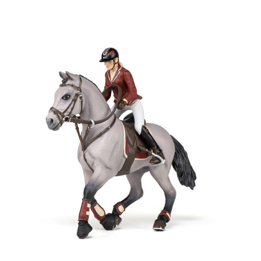 Papo - Competition Horse and Horsewoman Figurine