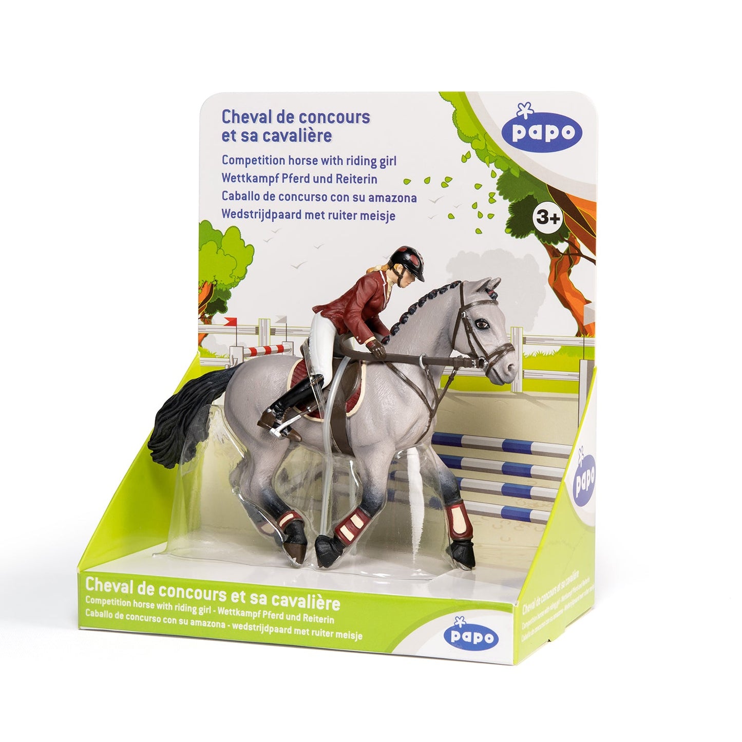Papo - Competition Horse and Horsewoman Figurine