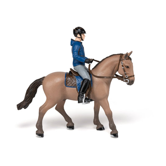 Papo - Walking Horse and Horseman Figurine
