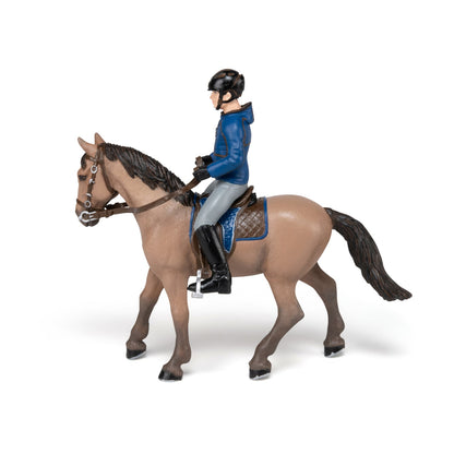 Papo - Walking Horse and Horseman Figurine