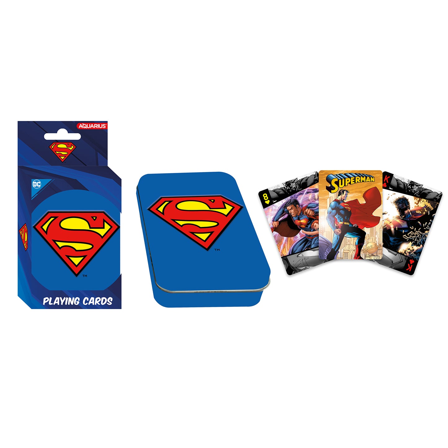 Superman Playing Cards in a Tin