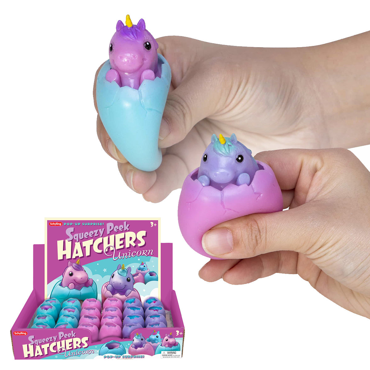 Schylling - Unicorn - Squeezy Peek Hatcher