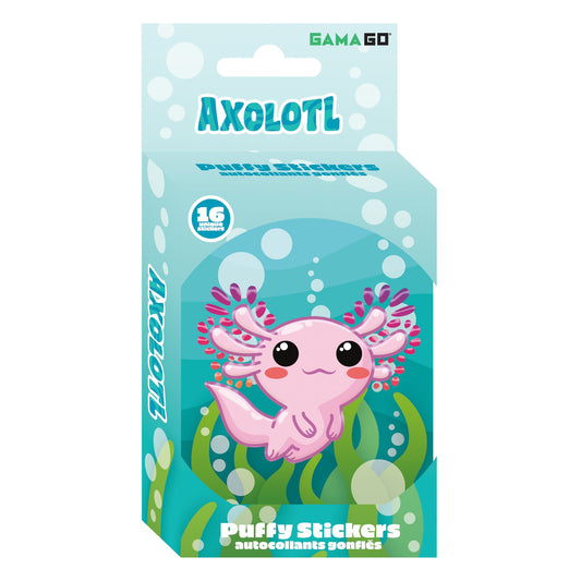 GamaGo - Axolotl Puffy Stickers in Embossed Tin (PDQ)